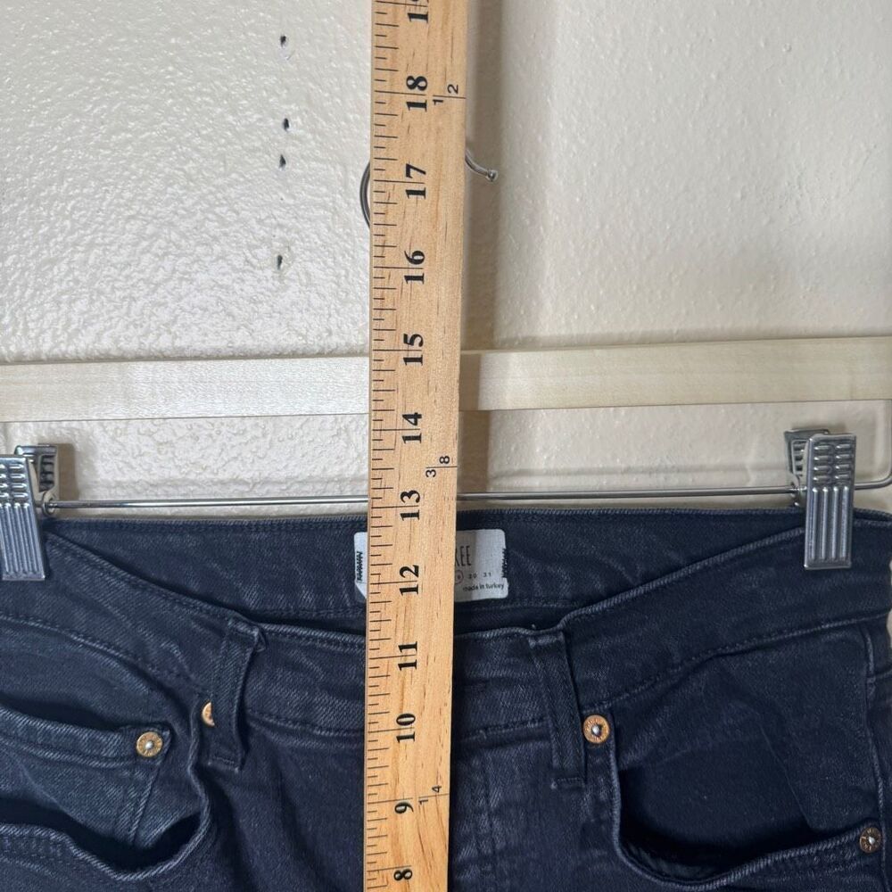 We The Free Jeans Women's 29 Black Button Fly High Waisted Distressed - Picture 6 of 13